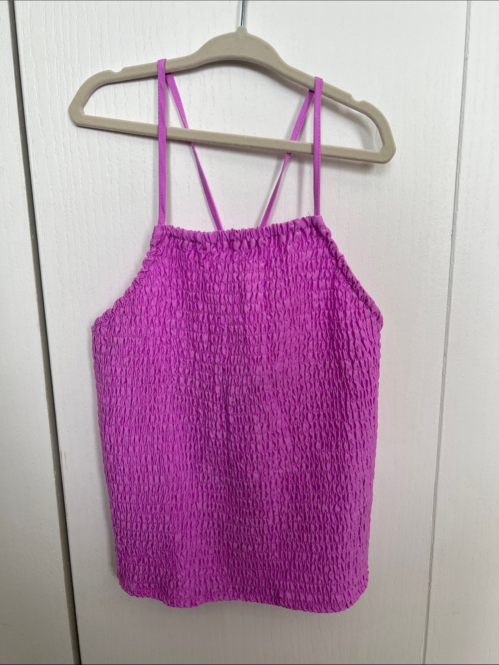 a new day Pink Smocked Tank Top with Thin Straps